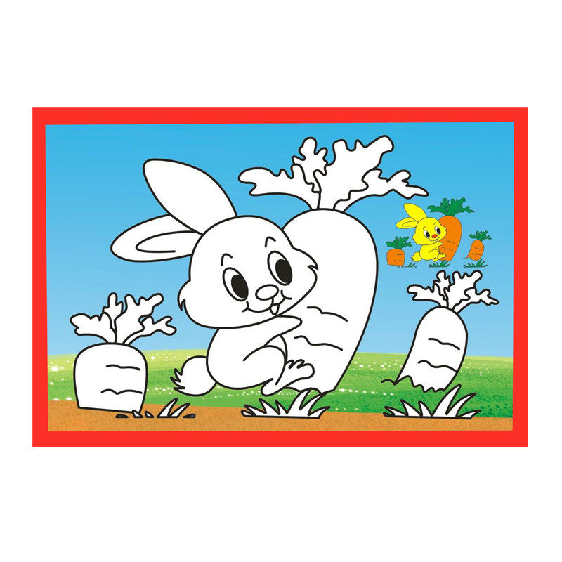 颜料涂鸦画广场儿童大号彩底画水粉画公园夜市摆摊填色画画涂色板