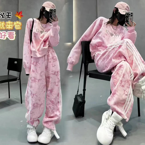 重工镶钻时尚套装加绒两件套2024