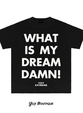 YGY潮牌320g重磅纯棉字母印花T恤2026年夏季学生百搭情侣短袖上衣