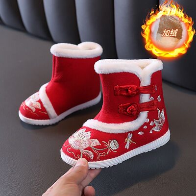 女童汉服鞋古装绣花鞋