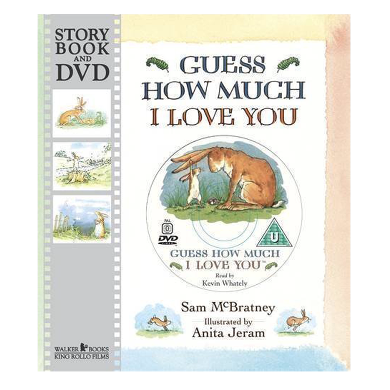 【微瑕】【附音频DVD】猜猜我有多爱你 英文原版绘本Guess How Much I Love You廖彩杏推荐书单 亲子互动 有声读物启蒙 英语书籍