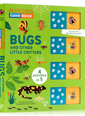 英文原版绘本 Matching Game Book: Bugs and Other Little Critters 虫子和其他小动物 昆虫配对机关操作拉拉配对书 原版英语书籍
