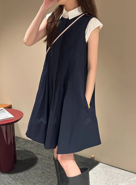 C家女装 标准版型褶裥棉质迷你连衣裙2025夏季新品1277763001