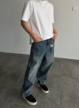 【STS】Arc Jeans双线复古水洗美式宽松锥形立体百搭牛仔裤clean