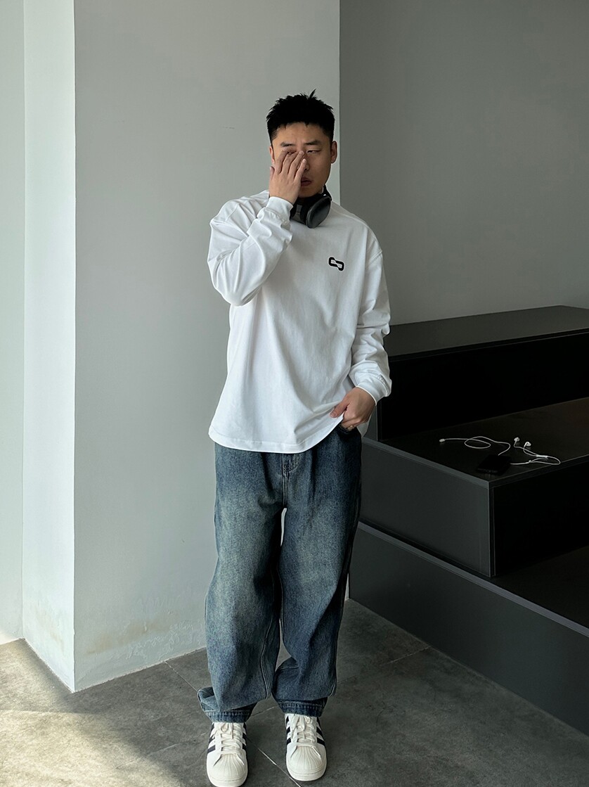 Heavyweight Long Sleeve Tee 300g Double Yarn Split Shoulder - Product image 3