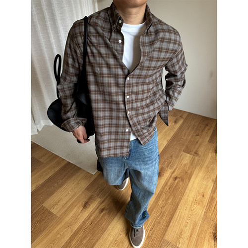 STS早秋优雅舒适韩系格纹衬衫
