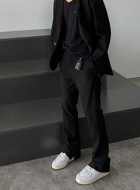 【STS】Xtype Pants精裁混纺垂感内脚口开叉微喇百搭休闲西裤男