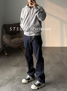 【STS】Note Pants静奢复古脱浆 显比例合身直筒赤耳原牛牛仔裤男