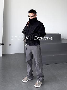 【STS】Flyin Pants层次弧线切割立体剪裁微喇挺括户外运动长裤