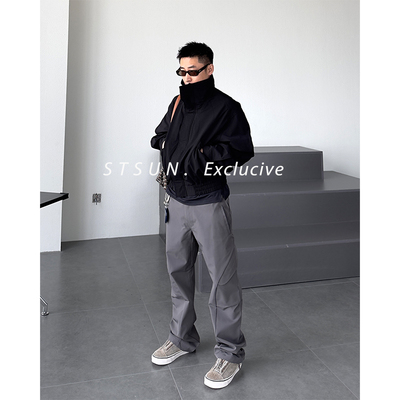 STS层次弧线切割挺括运动裤