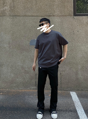 【STS】Three Line分割肩线重磅双纱新疆棉基础百搭短袖tee潮