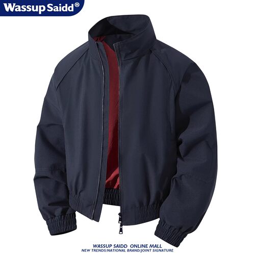 WASSUP SAIDD春季新款飞行夹克外套休闲宽松潮牌男士立领上衣外套