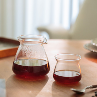 简约高硼硅玻璃耐高温热防爆咖啡分享壶手冲品杯公道杯闻香咖啡杯