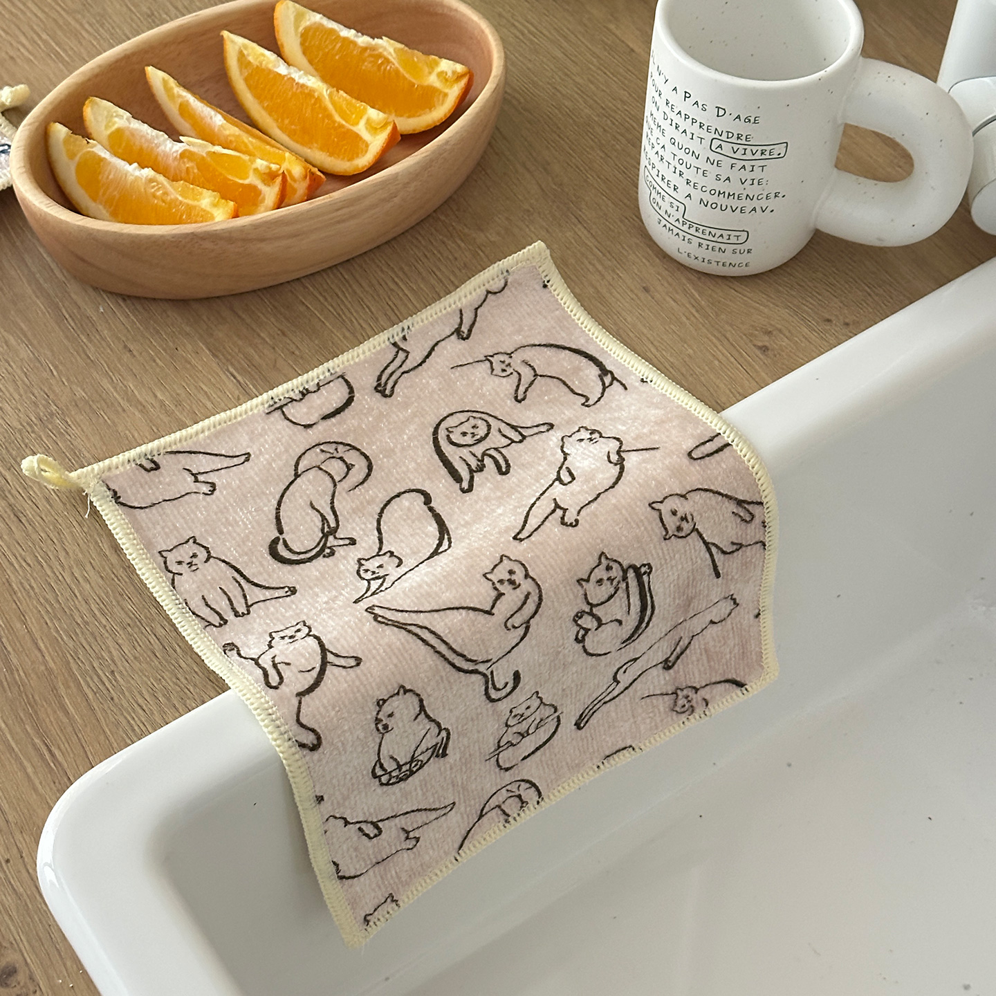 竹木纤维小猫抹布 洗碗布不易粘油 去油污加厚吸水 厨房清洁神器