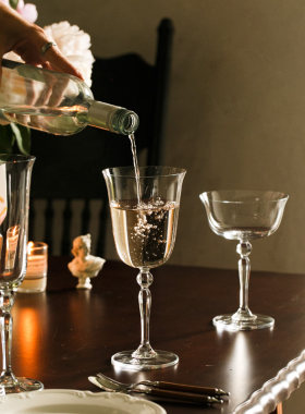法式优雅 轻薄玻璃高脚杯 香槟杯 鸡尾酒杯 葡萄酒杯水杯复古