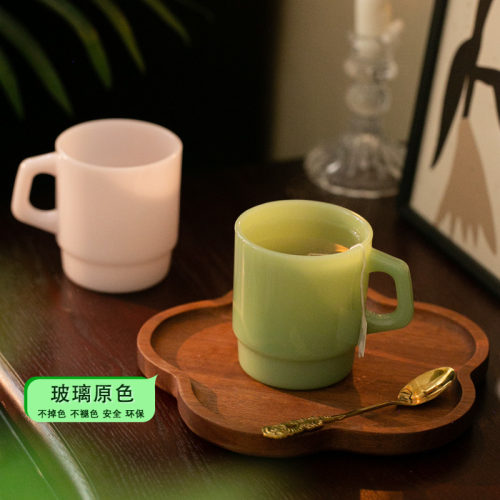 玻璃中古半手工玉石马克杯