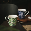 把手水杯创意ins礼物欧 马克杯子咖啡杯茶杯 外单繁花骨瓷杯 法式