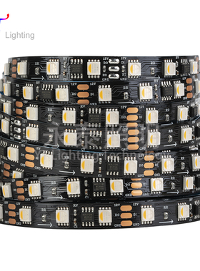 LED全彩RGBW4合1幻彩WS2814IC追逐跑马流水12V可编程亮化灯带24V