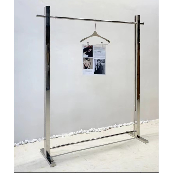 定制服装店展示架不锈钢女装店衣服挂衣架陈列架中岛落地式挂衣架