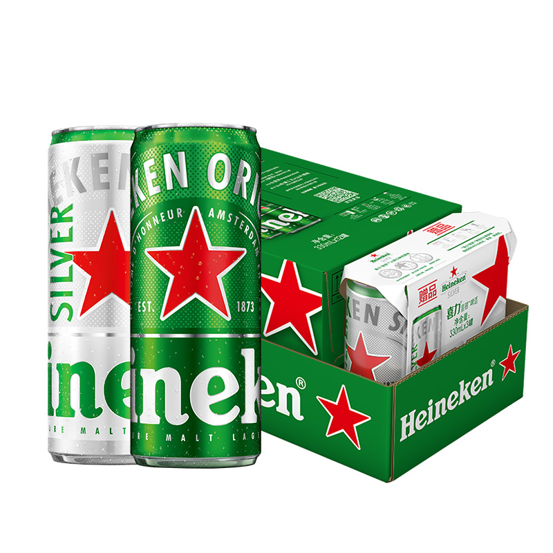 【百亿补贴】Heineken/喜力啤酒 罐装330ml*15听 整箱装啤酒