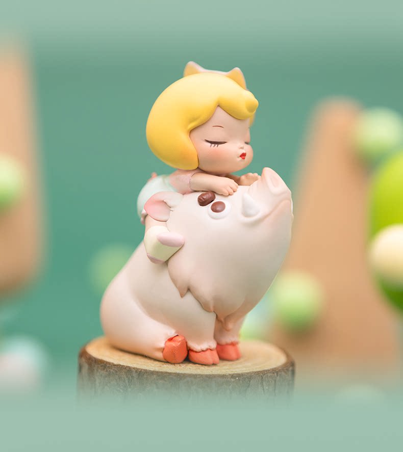 白夜童话元气猪车载摆件少女心书房装饰床头柜摆设送朋友生日佳品