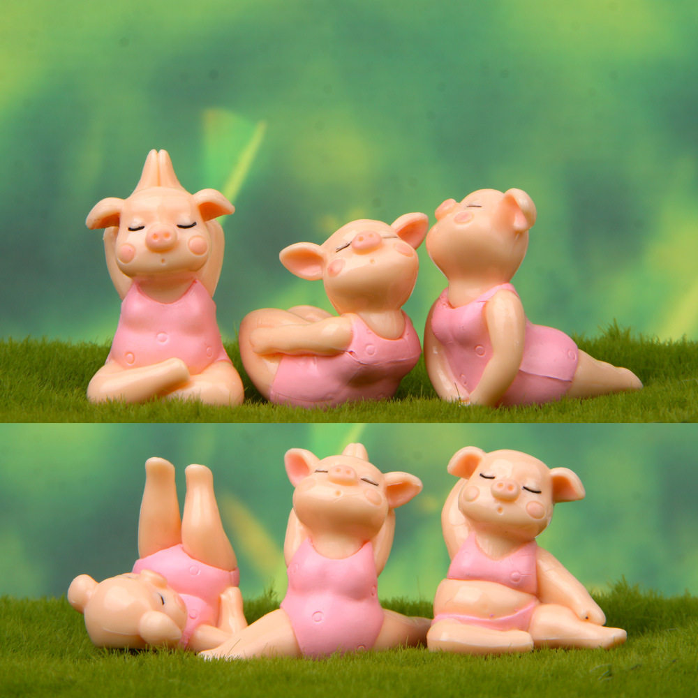 珍妮猪jenny pig系列健身造型手办白搭微景观韩版造景公仔