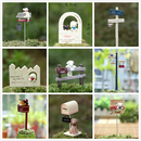 zakka创意园艺卡通小狗花插栅栏 饰品路牌 摆件苔藓微景观拼盘装