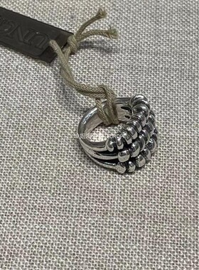 绝版国/现 西班牙UNOde50手工镀银做旧珠珠戒指灵动个性做旧男女