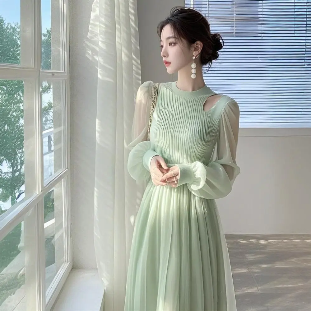 2025春装新款法式轻奢高级感重要场合气质独特漂亮绿色网纱连衣裙,女装/女士精品,连衣裙,淘宝优惠券,粉丝福利购,淘宝优惠卷