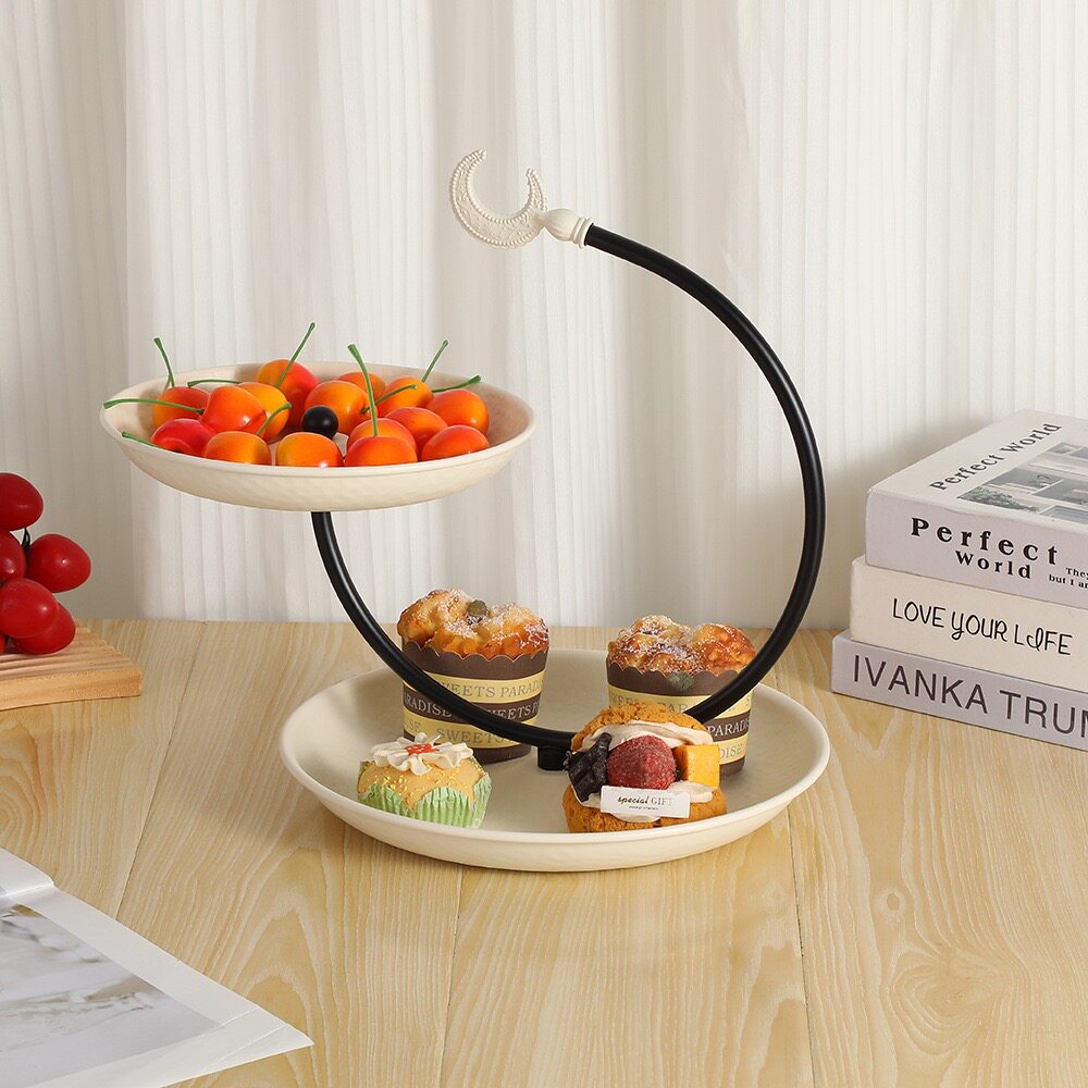 多层自助展示糕点零食干果点心铁艺水果盘客厅茶几家用装饰器皿