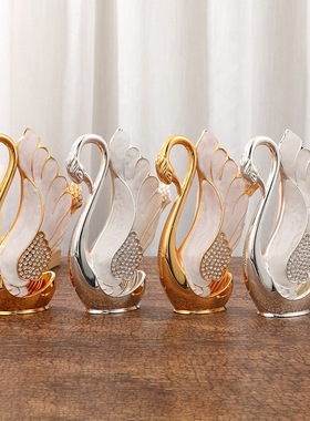 欧式天鹅底座创意高档餐具勺叉