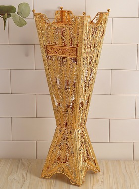 欧式教堂香炉香薰台镀金铁艺摆件