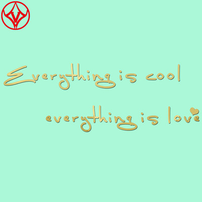 镜面亚克力3D立体Everything is cool英文字美化墙贴美化装饰定制