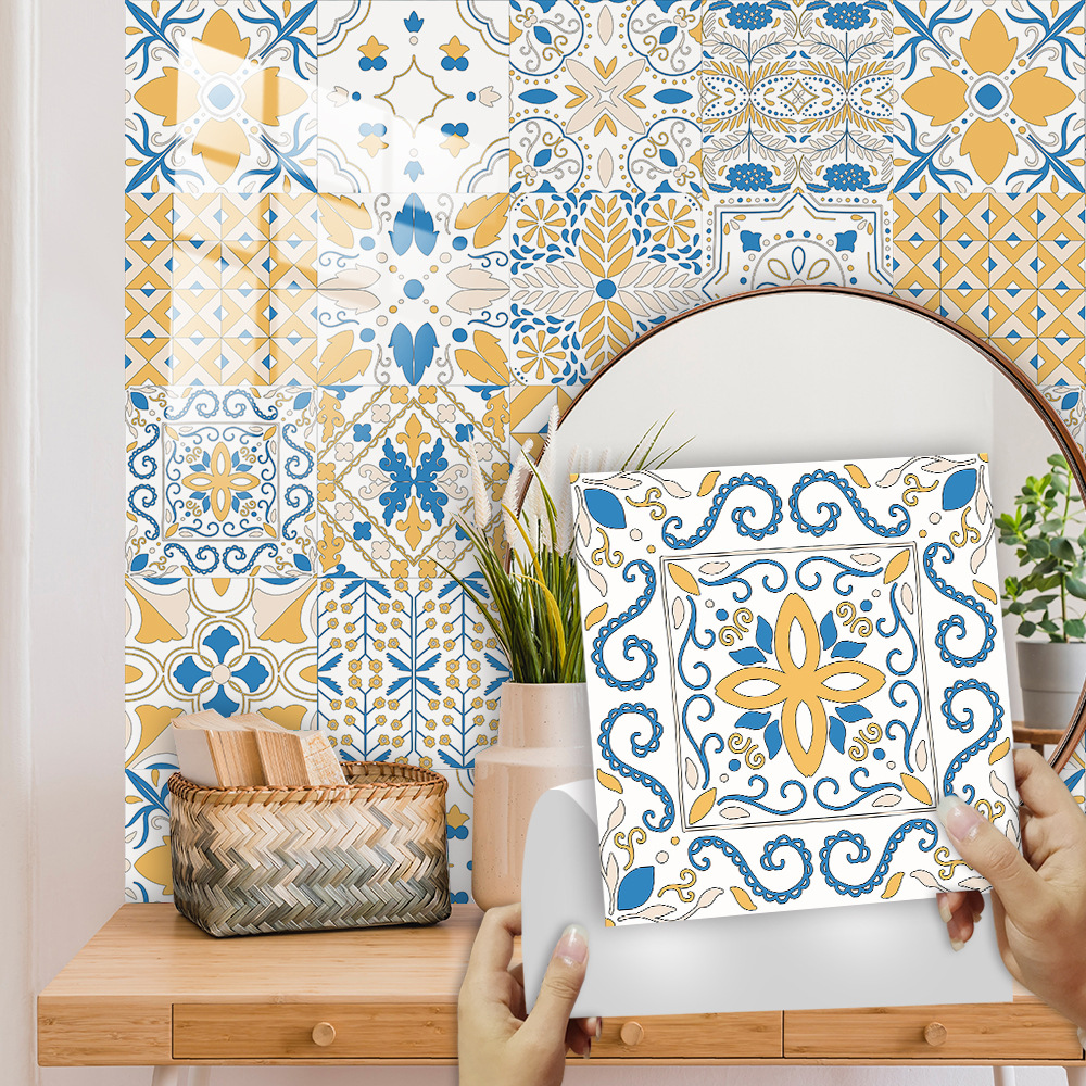 艺术瓷砖贴地板楼梯厨房浴室儿童房家居装饰画翻新防水自粘墙贴纸图片
