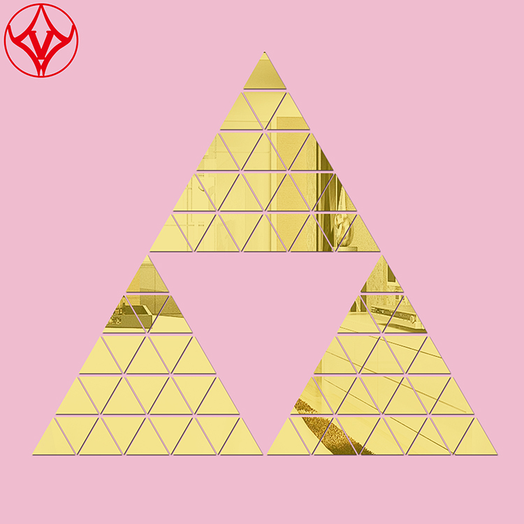 镜面亚克力3D立体马赛克三角形贴纸美化装饰贴画墙贴自粘防水定制图片