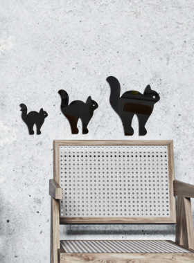 小猫咪3D立体亚克力墙贴美化衣柜门窗装饰画卧室客厅床头防水定制