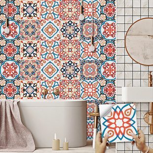 曼陀罗花纹贴纸自粘防水防滑壁纸改造翻新美化装饰地板楼梯墙面贴