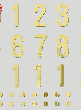 门牌数字0123456789电话号码3d立体字镜面亚克力墙贴贴纸装饰定制
