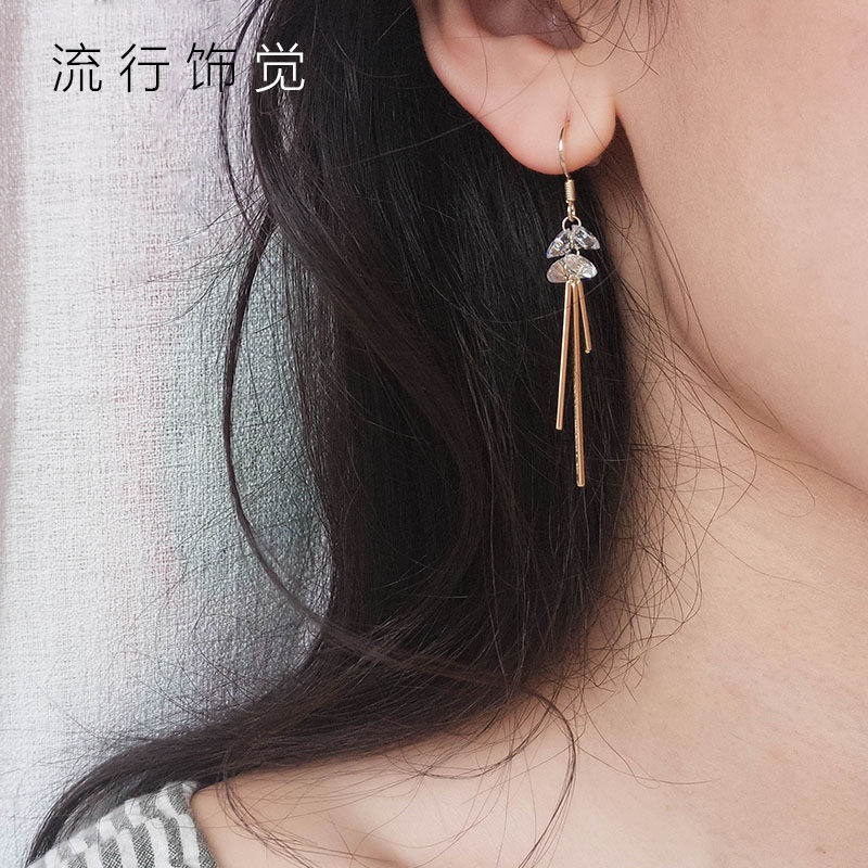 流行饰觉雅致金属流苏女淑女锆石