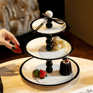 意式多层水果盘家用2026新款年货零食收纳盘高颜值下午茶甜品托盘