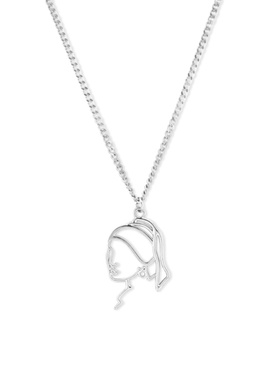 简约艺术女项链吊坠饰品钛钢韩风秋冬毛衣链小众设计百搭银色ins