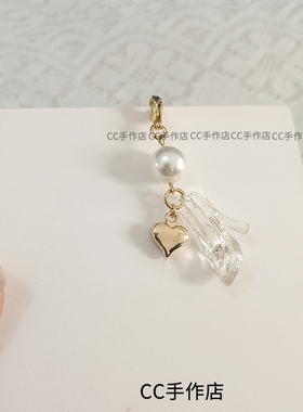CC手作水晶高跟鞋拉链头挂坠精致简约小挂件翻包挂饰手账本挂链