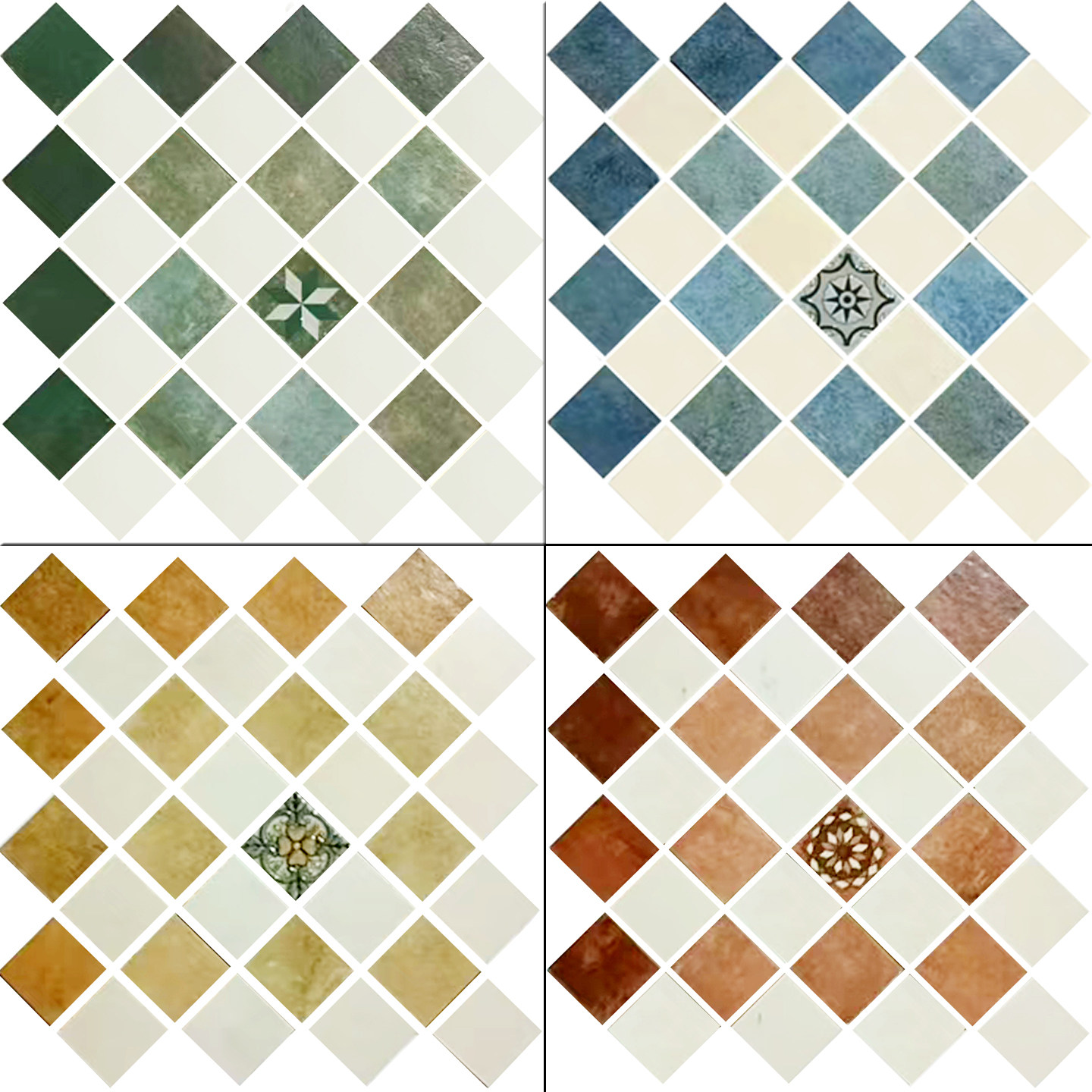 艺术彩色陶瓷马赛克菱形铺贴背景墙厨房地砖卫生间阳台瓷砖