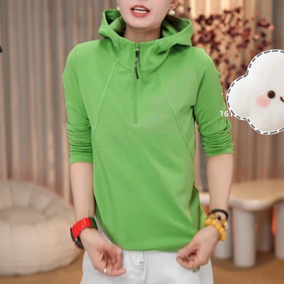 原版高领长袖外穿春秋款新款打底衫百搭拉链上衣显瘦修身百搭T恤