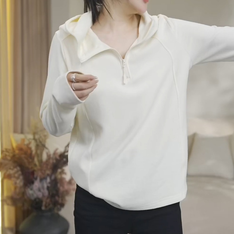 早秋巨好看连帽长袖卫衣女新款2025爆款时尚洋气薄款帽衫打底上衣