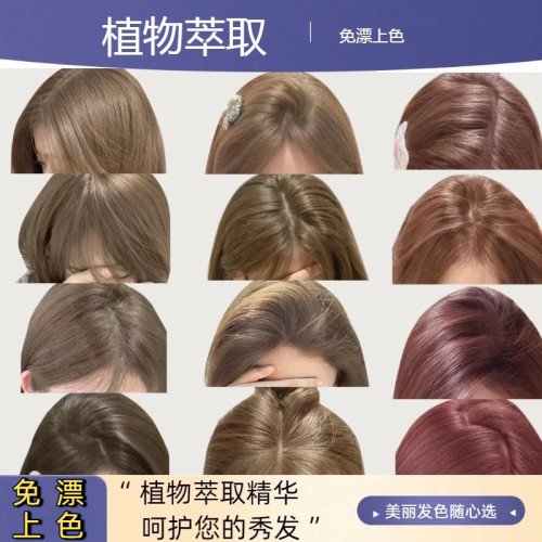 流行植物奶泡沫蓝黑色显白染发剂