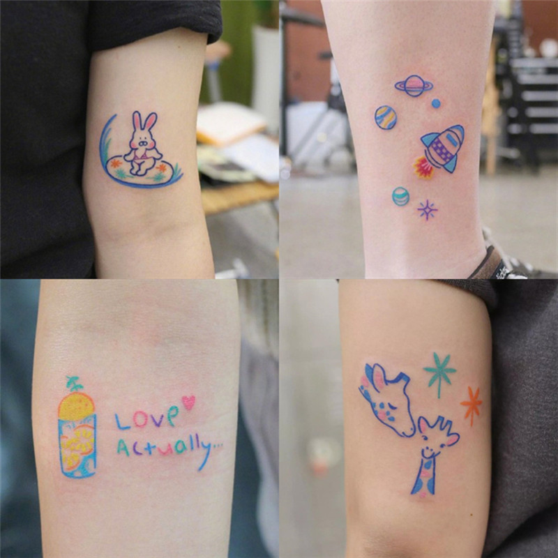 40张少女风纹身贴防水女男 持久夏日风ins风 韩国小清新可爱网红