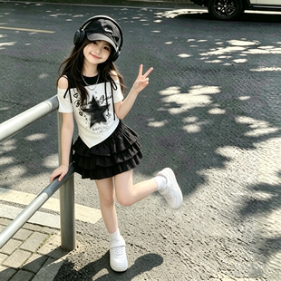 女童夏装套装裙子2026新款大童洋气炸街潮酷穿搭儿童爵士舞服装