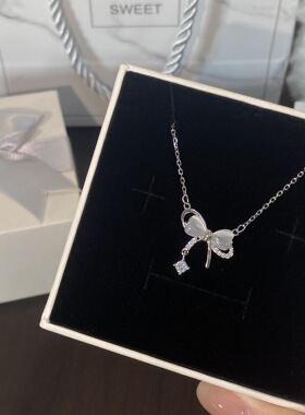 蝴蝶结流苏项链2026时尚轻奢甜美风吊坠锁骨链节日礼物新款批发