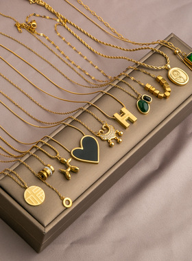 跨境不掉色钛钢项链女款轻奢小众设计简约高级感锁骨链配饰品